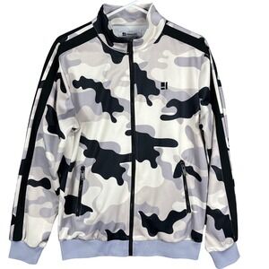 Standard Issue Track Jacket Mens M Grey Camo Full Zip Stripe SICS1480